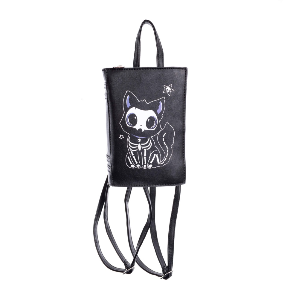Cupcake Cult - Skeleton Cat Notebook Sac à dos - Noir